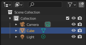 The default Blender collection in the Outliner