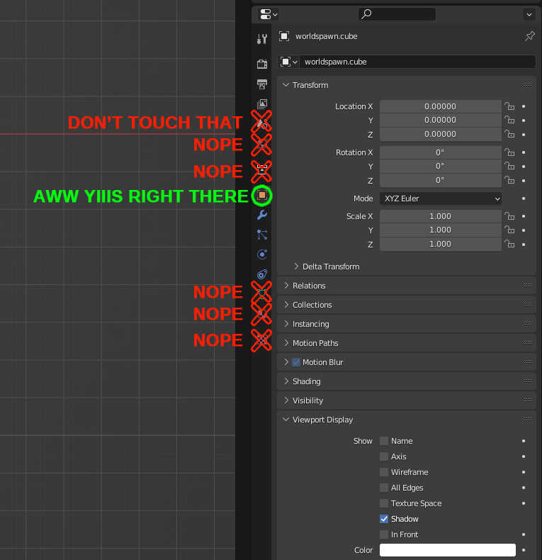 Correct Propreties Panel to use